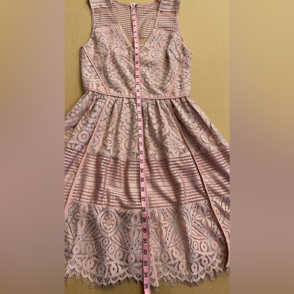 NWT Adelyn Rae Estelle Lace Fit and Flair Dress Pink Size Small - Picture 9 of 15